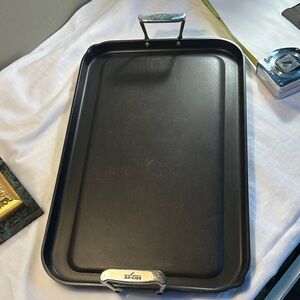 All-Clad Black Nonstick Griddle Pan with Stainless Handles